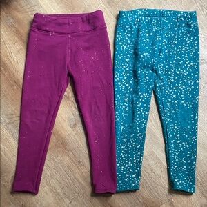 Lands' End Kids' Starry Leggings - Purple and Teal